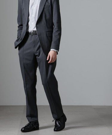 「N TROUSERS BASIC」CATINA(R)メランジ二重織ツイルストレッチパンツ(セットアップ可)