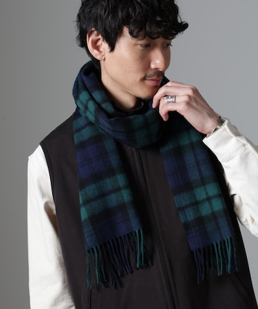 ソフトカシミヤブレンドチェックマフラー