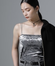 カップ付きベロアキャミソール