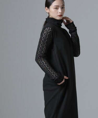 ジャージーメルトンVネックIラインワンピース（セットアップ可）