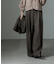 ストレッチサージピンタックイージーワイドパンツ（セットアップ可）