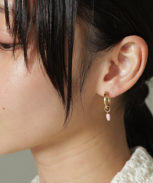 ハートストーンピアス