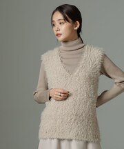 ファンシーシャギーニットベスト