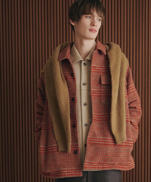 スライバーライクシャギーシャツブルゾン