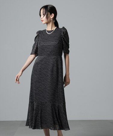 troisiemechaco／カットジャガードワンピース