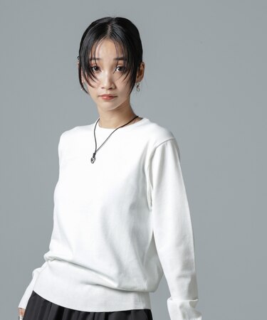 洗濯機洗可バンブーレーヨンニットプルオーバー