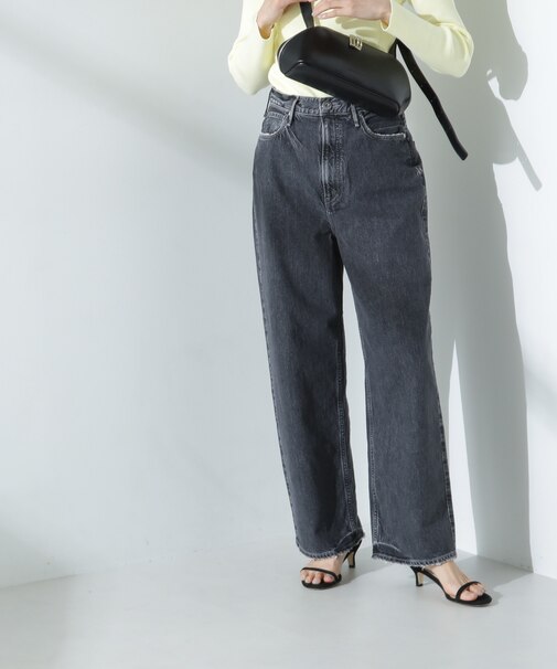 upper hights／THE GARNET ハイライズワイドテーパード デニム