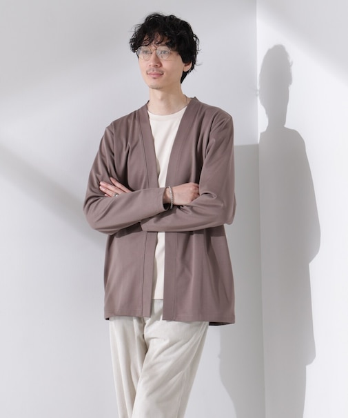 ダブルジャージー着流しカーディガン