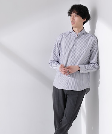 ｢N shirt｣Anti Soaked(R) 汗染み防止ホリゾンタルカラーシャツ長袖