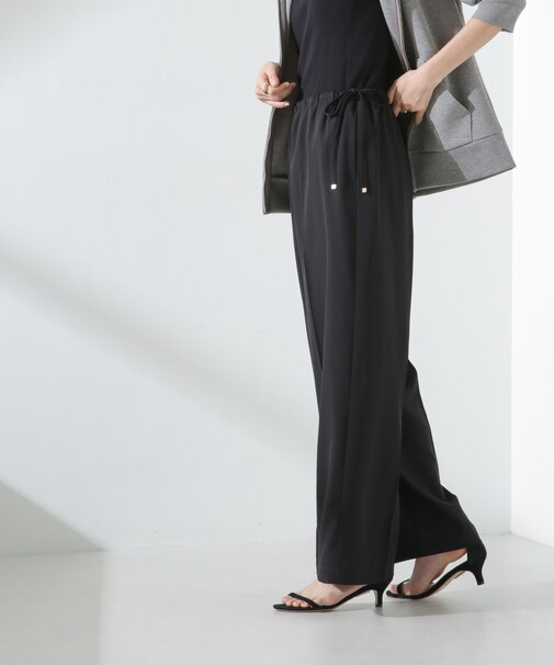 サイドリボンイージーワイドパンツ