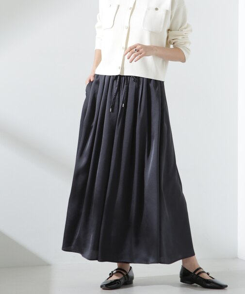 サテンギャザースカートパンツ（セットアップ可）