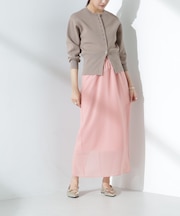 シアーストレッチサテン切り替えスカート