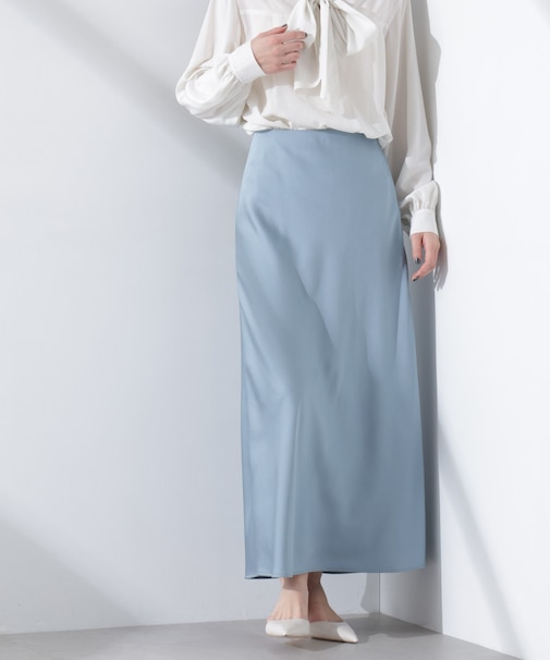 サテンバイヤスロングナロースカート