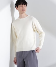 CICAドライタッチ リブクルーネックニット
