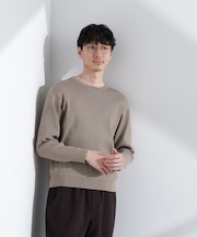 CICAドライタッチ リブクルーネックニット