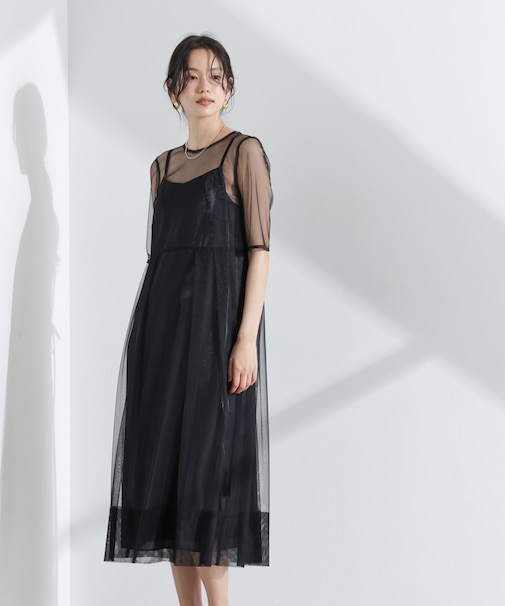 kaene／シャンブレーキャミドッキングドレス