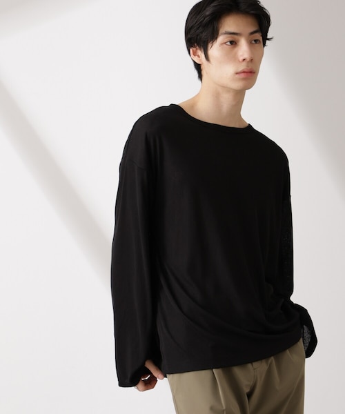 WEB限定/セミシアークルーネックプルオーバー 長袖 main image 1