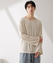 WEB限定/セミシアークルーネックプルオーバー 長袖