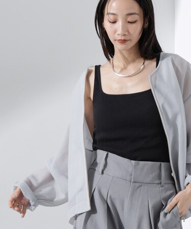 抗菌防臭リブカップ付きタンクトップ