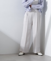 シアーヘムタックワイドパンツ