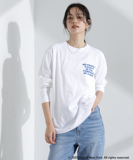 GOOD ROCK SPEED／NYC プリント ロングスリーブTee ホワイト