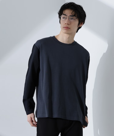 2トーンシルケットTシャツ 長袖
