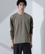 2トーンシルケットTシャツ 長袖