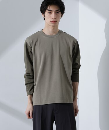 2トーンシルケットTシャツ 長袖