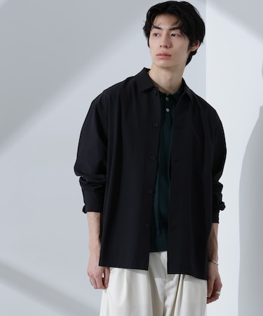 ストレッチワイドシャツブルゾン(セットアップ可)
