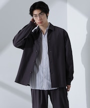 ストレッチワイドシャツブルゾン(セットアップ可)