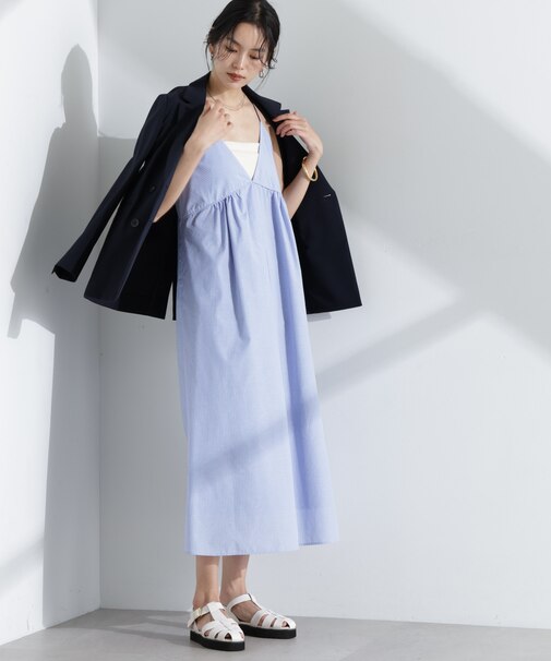 ストライプフレアキャミワンピース