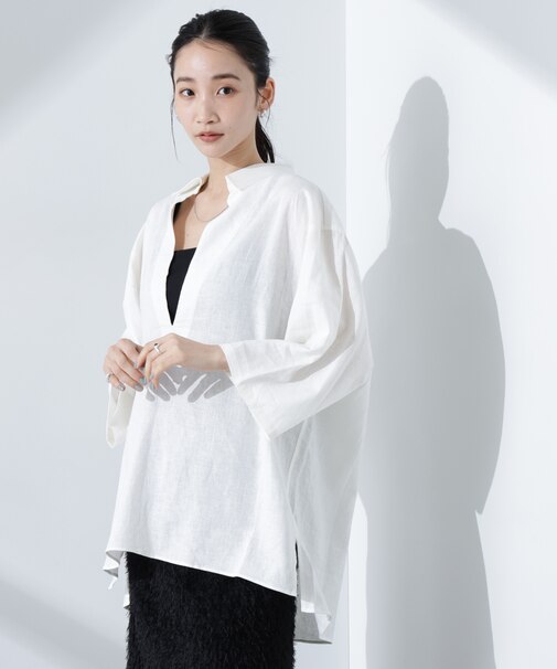 Anti Smell Linen プルオーバーVネックシャツ