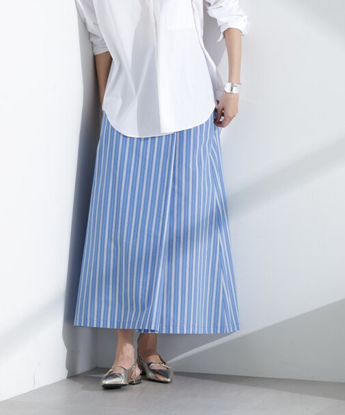 マルチボタンストライプスカート(セットアップ可)
