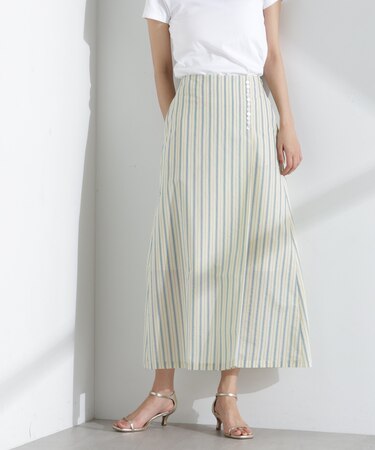マルチボタンストライプスカート(セットアップ可)