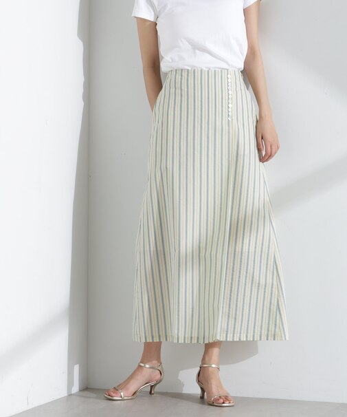 マルチボタンストライプスカート(セットアップ可)