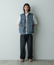 「HOTEL PALACE」オテルパラス 13ozバイオブリーチルーズシルエットデニムパンツ