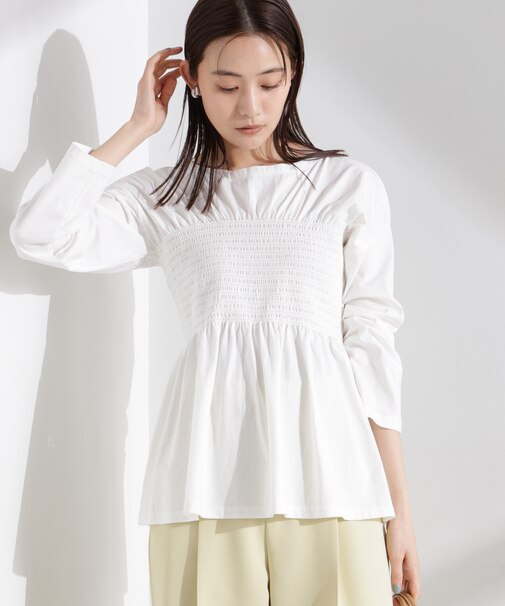 シャーリングデザインカットソー