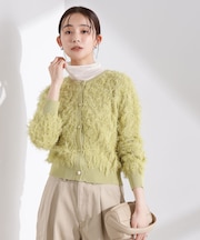 フリンジニットクルーネックカーディガン