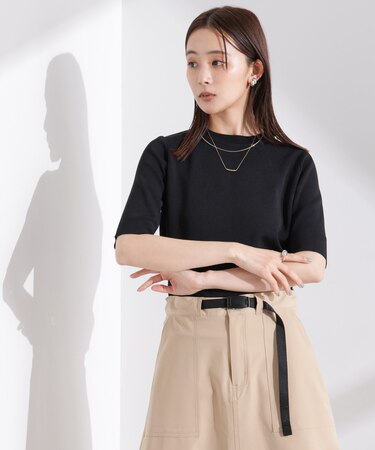 洗濯機洗い可UVカット接触冷感半袖ニット