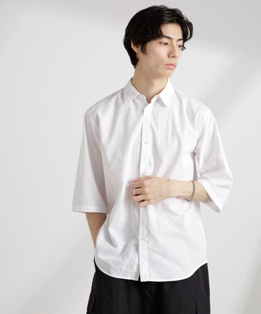 クールマックスリネンレギュラーカラー7分袖