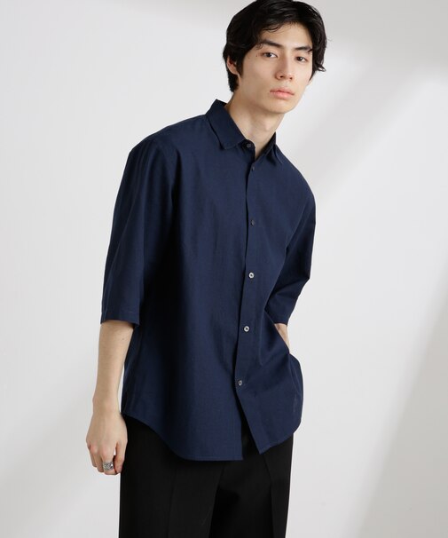 クールマックスリネンレギュラーカラー7分袖