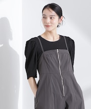 シャーリングタックスリーブトップス