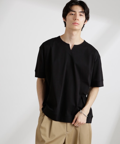 50/-シルケットスムースキーネックTシャツ