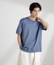 50／－シルケットスムースキーネックTシャツ