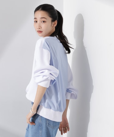 布帛コンビポンチカットトップス