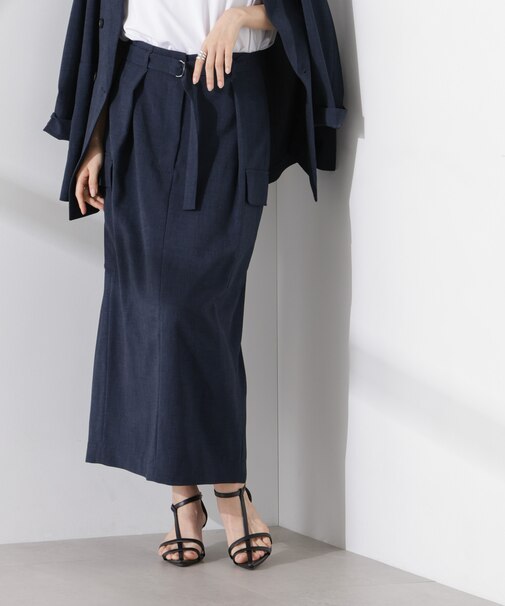 多機能素材ベルト付ポケットディティールスカート（セットアップ可）