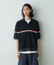 「HOTEL PALACE」オテルパラス レトロボーダーパイルスキッパーシャツ