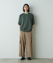 「HOTEL PALACE」オテルパラス ドライタッチバスクボーダールーズシルエットTシャツ