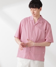 「NJ／CLUB」 マイクロギンガムチェックシャツ 半袖