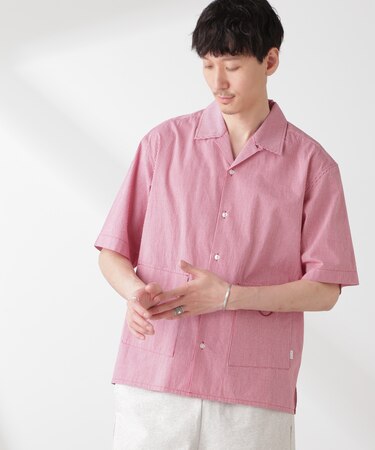 「NJ/CLUB」 マイクロギンガムチェックシャツ 半袖